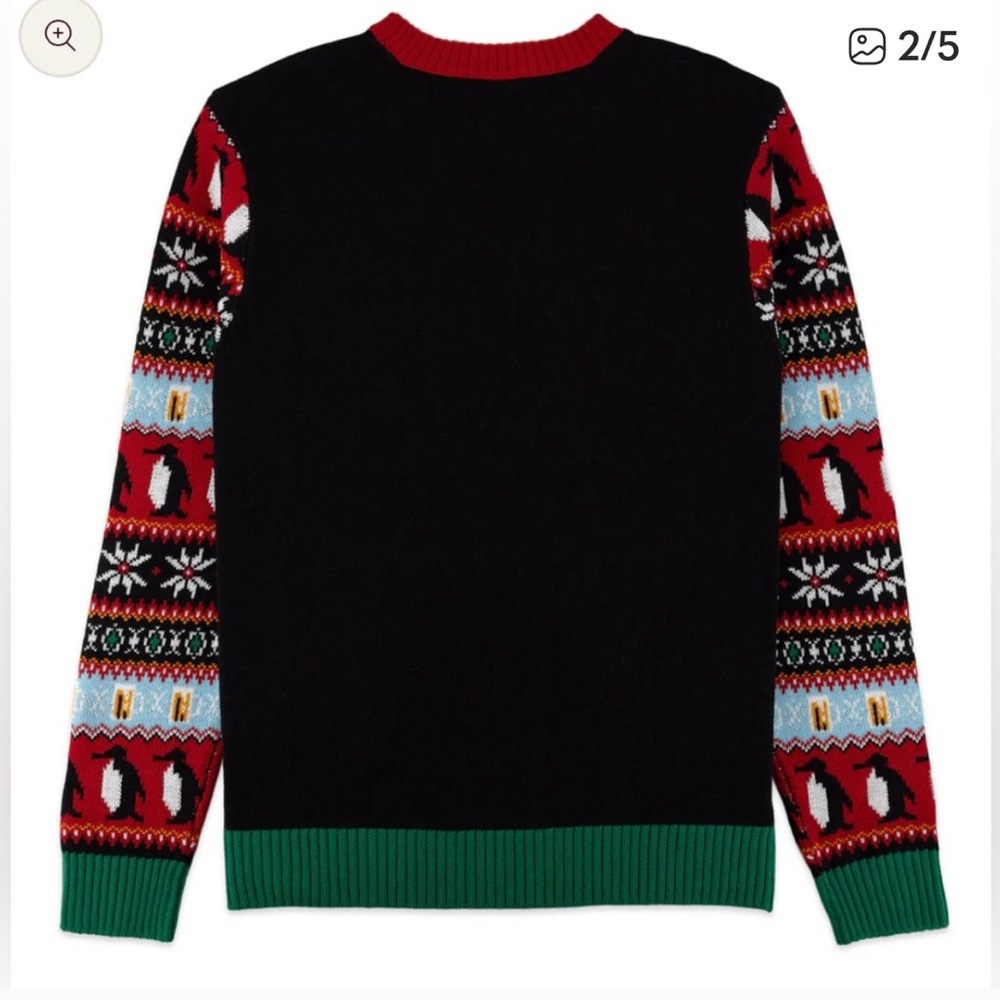 Christmas Sweater with Penguins - Multicolor Size S - Picture 2 of 4